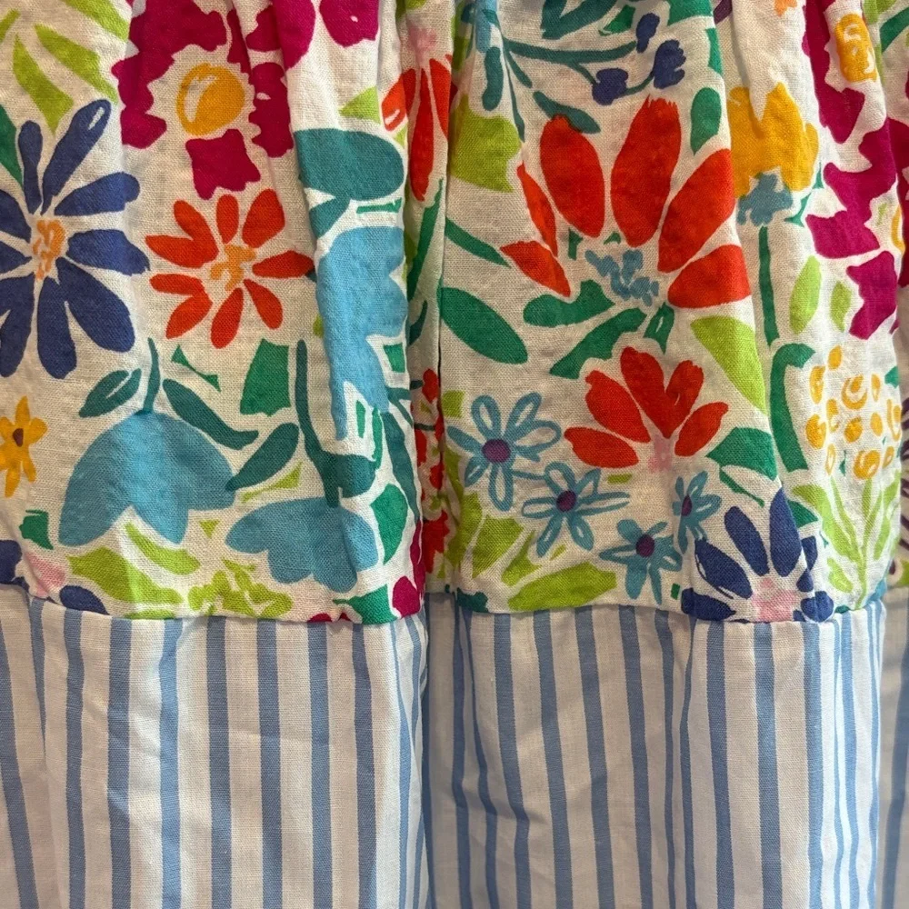 Vibrant Floral Striped Tank Top